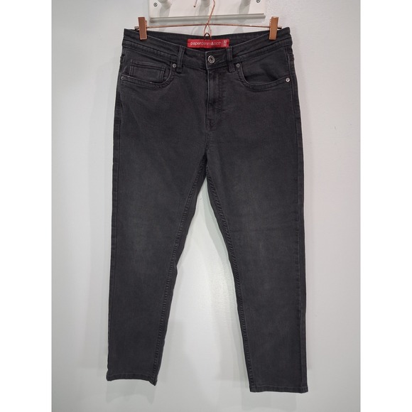 Paperdenim&Cloth Other - Paperdenim&cloth Mens Slim Straight Jeans Faded Black Stretch 32x30 (Actual 29)